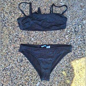 Kona Sol Glittery Blacn Bikini